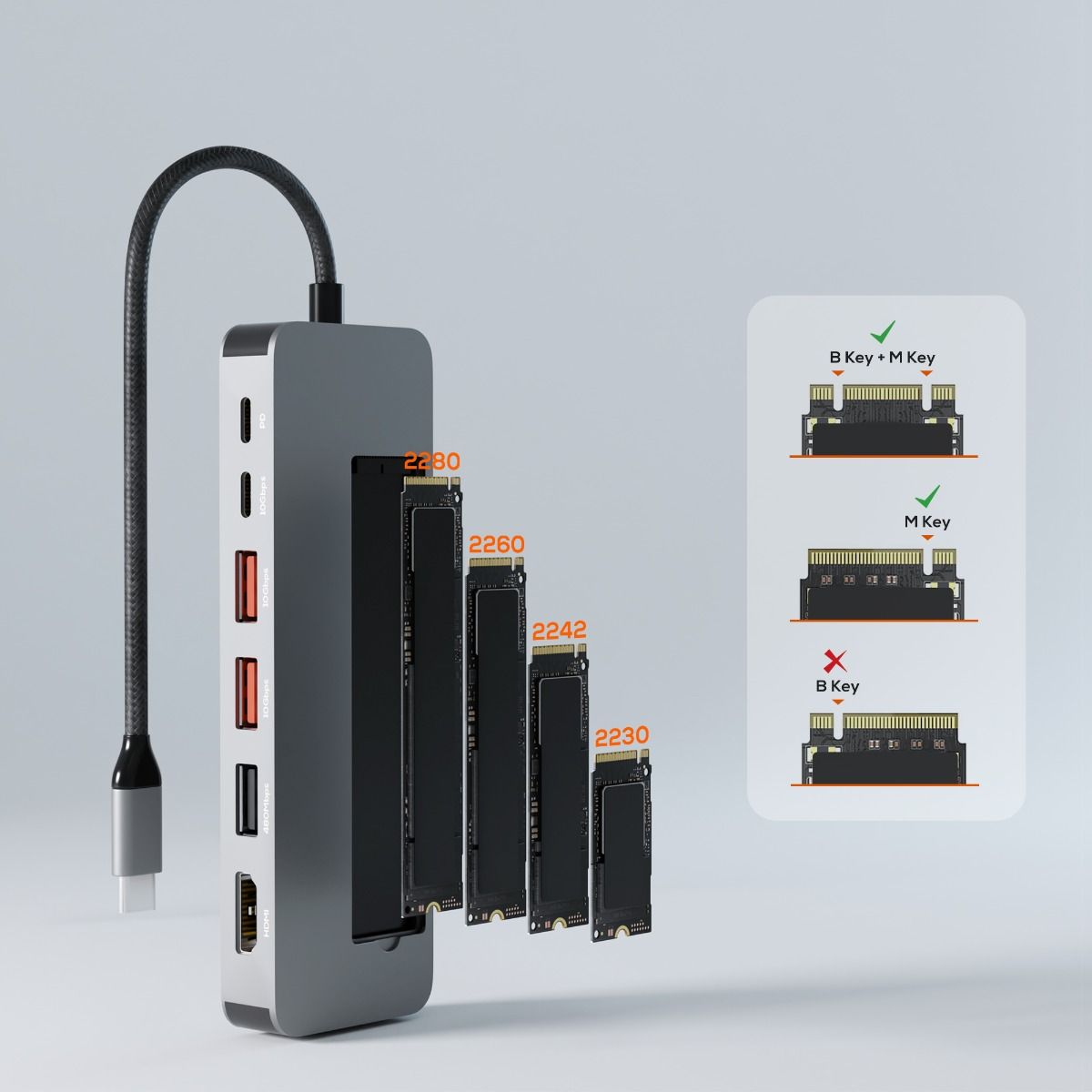 Elite 9-in-1 USB-C Multiport Hub with Built-in M.2 NVMe SSD Enclosure