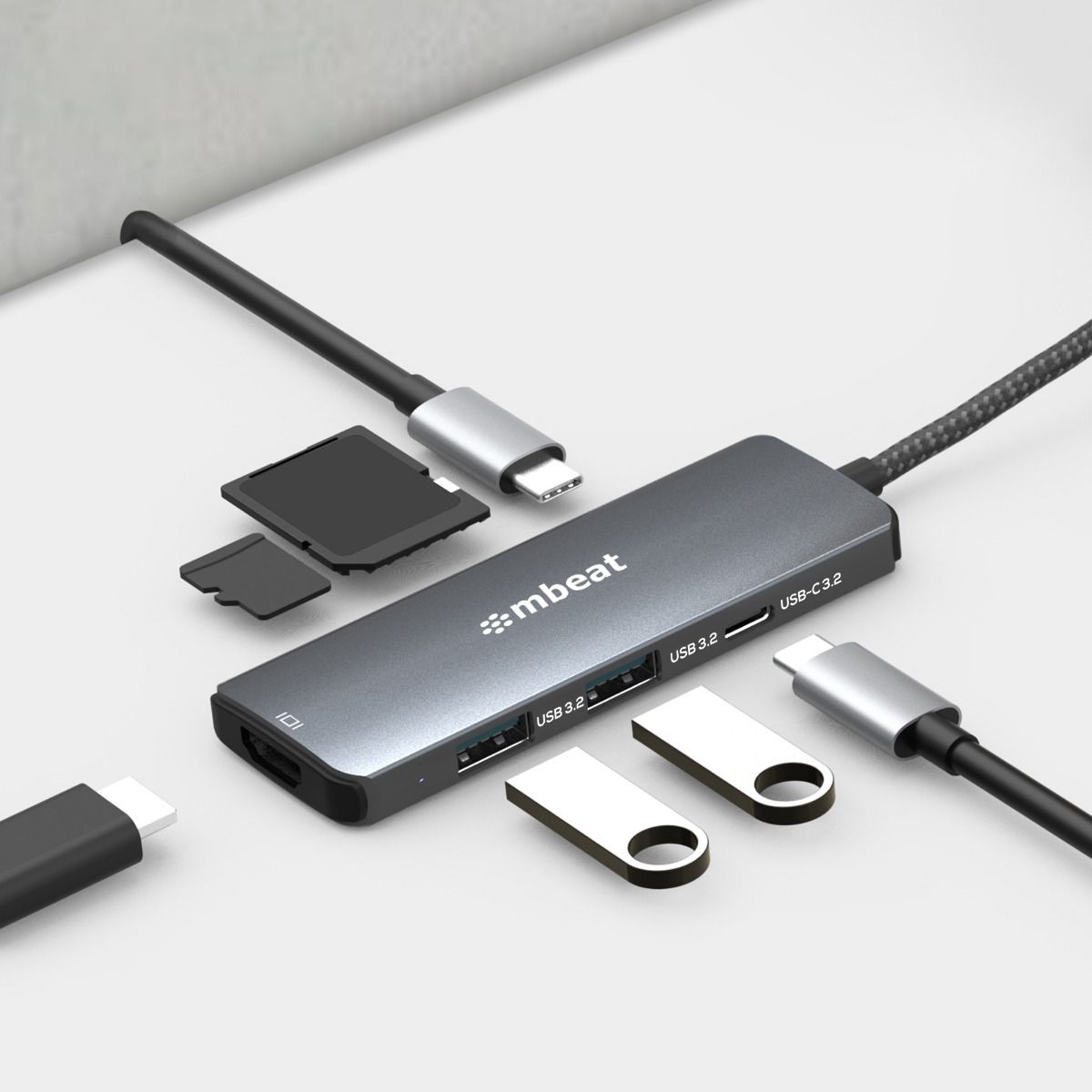 7-in-1 USB-C 3.2 Gen2 Hub with 8K Video, 10Gbps Data - Space Grey