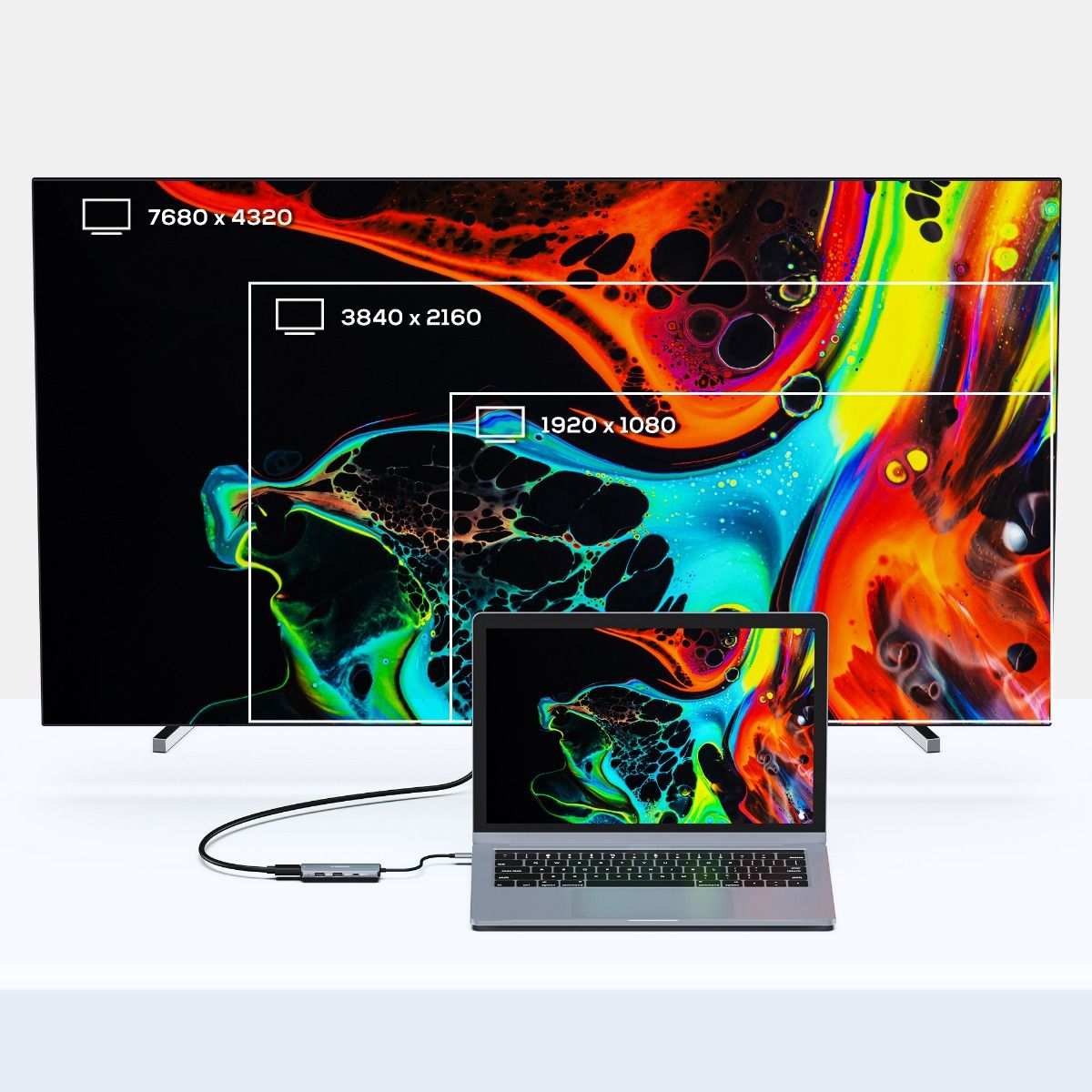 7-in-1 USB-C 3.2 Gen2 Hub with 8K Video, 10Gbps Data - Space Grey