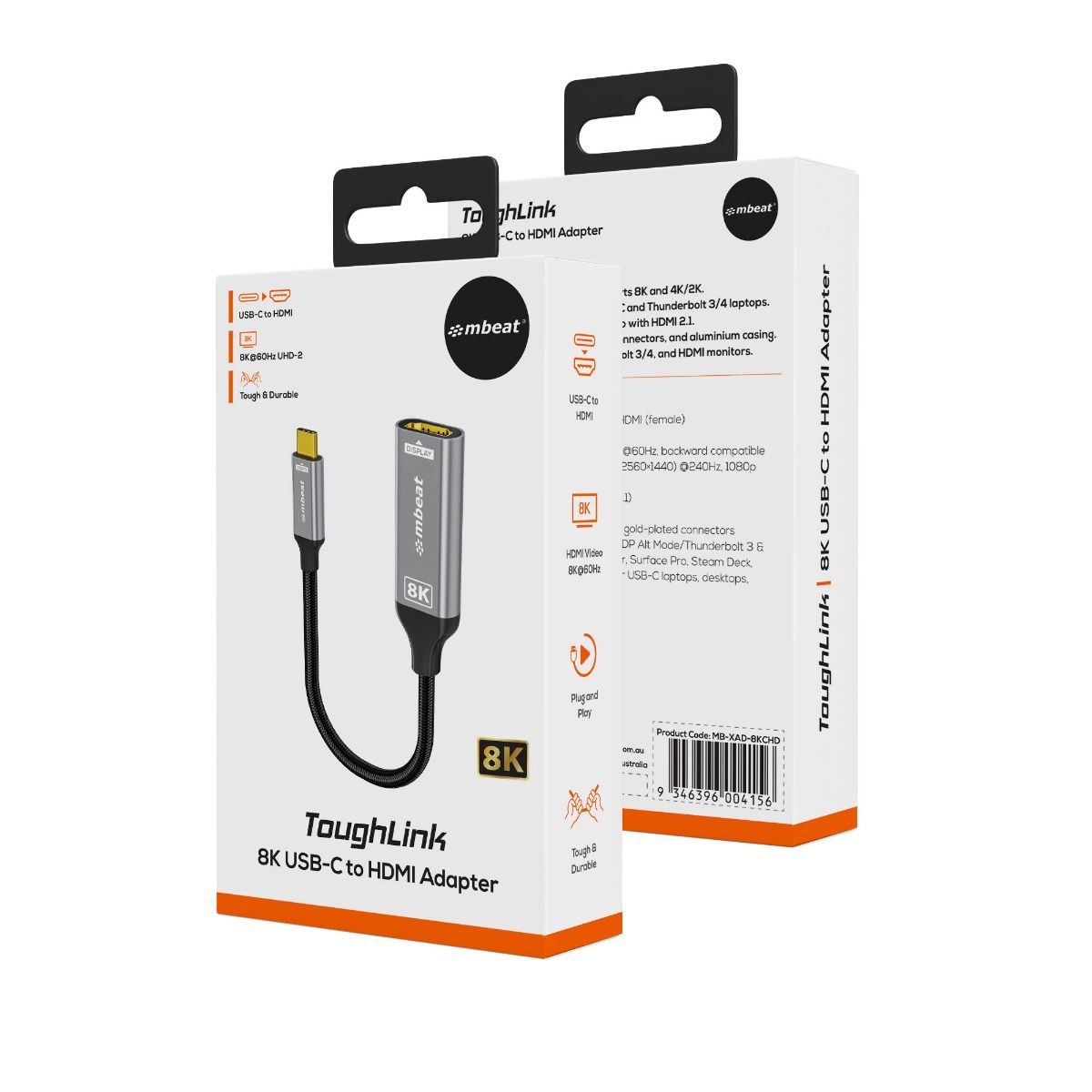 mbeat Tough Link 8K USB-C to HDMI Adapter - Space Grey