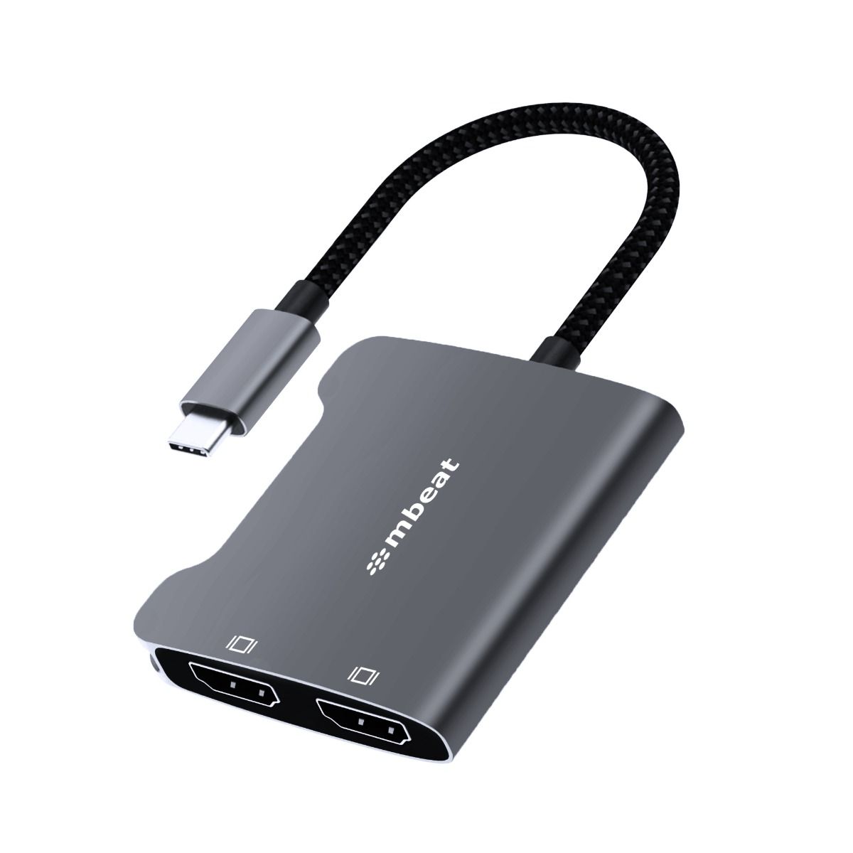 Tough Link USB-C to Dual 4K HDMI Adapter - Space Grey