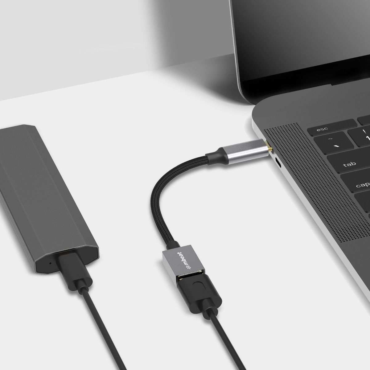 Tough Link USB-C to USB 3.0 Adapter with Cable - Space Grey