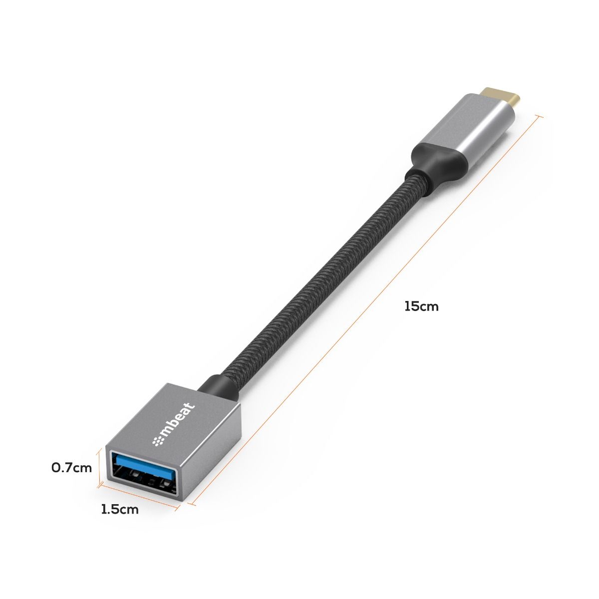 Tough Link USB-C to USB 3.0 Adapter with Cable - Space Grey