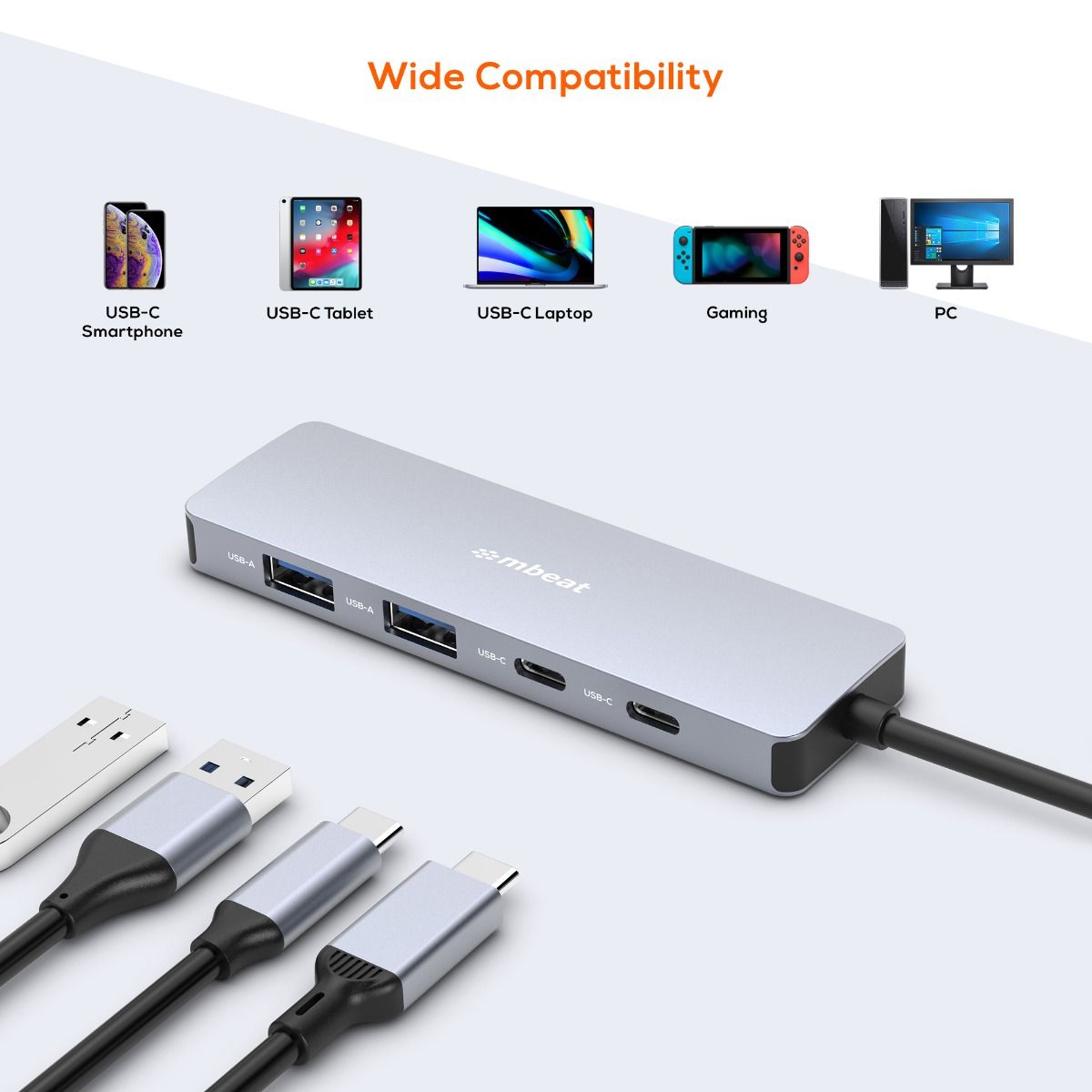 Elite 4-Port 10Gbps USB-C Gen 2 Hub (2A+2C)