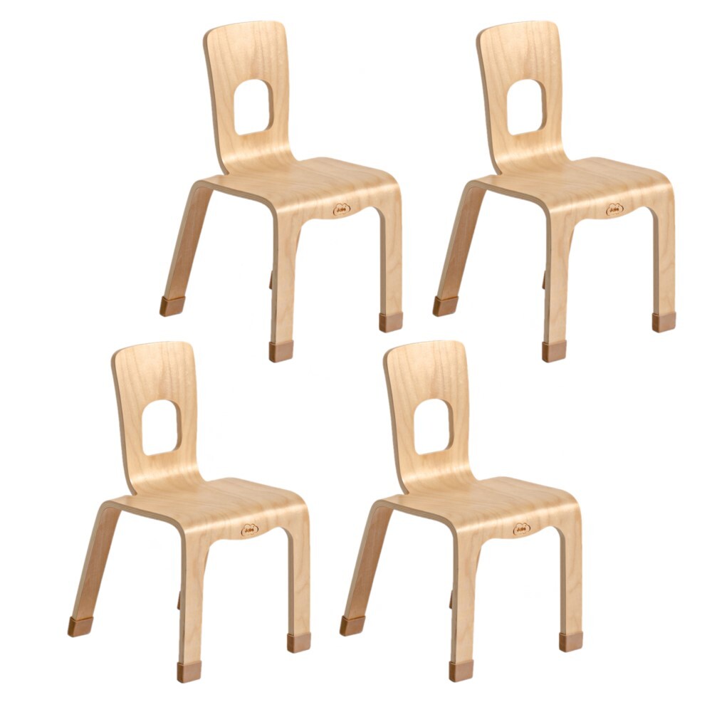 Kids One Piece Bentwood Stackable Chair 4 Pack - H30cm