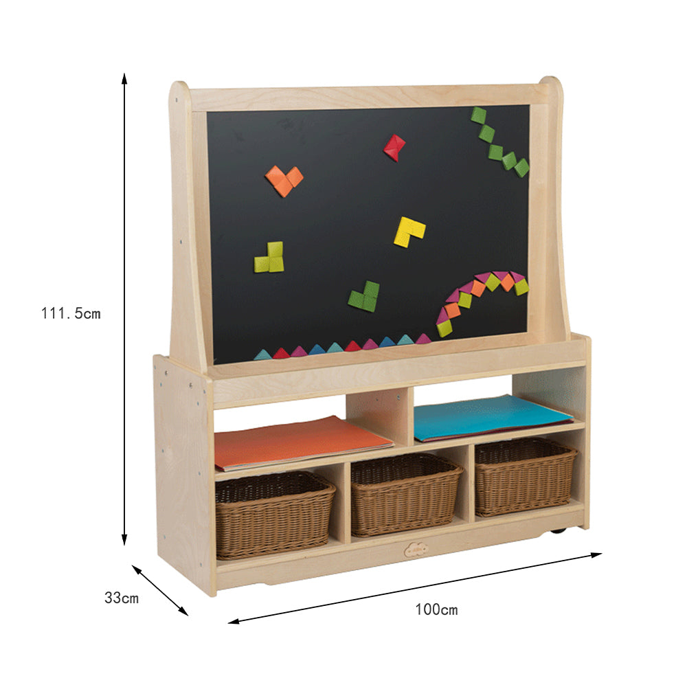 Kids Magnetic Standing Easel White and Black Board