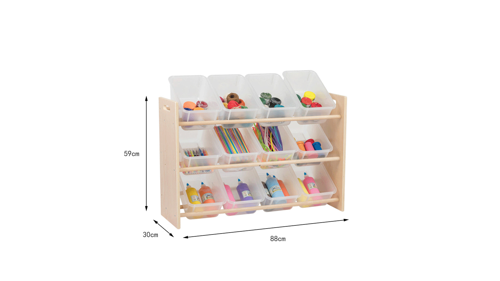 Jooyes Kids 3 Tier Toy Storage Rack Organiser Display Shelf With Bins
