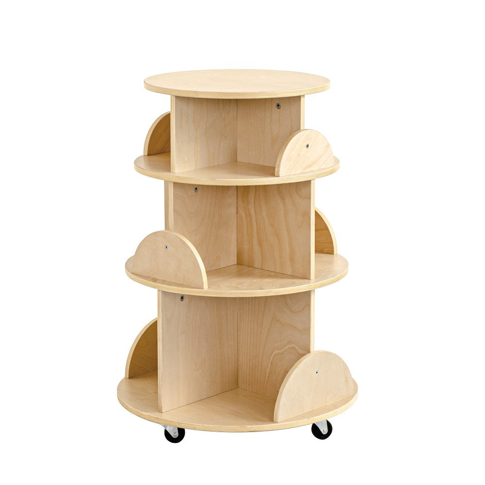 Jooyes Kids Rotating Wooden Display Bookcase With Castors