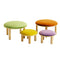 Jooyes Kids 4 Colour Round Velvet Ottoman Set of 4