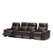Chicago 4 Seat Home Theatre Genuine Leather Lounge with all Electric Recliners & 4 Cup Holders