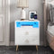 Amelia Modern LED Bedside table with USB and power socket White
