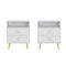 Amelia Modern LED Bedside table with USB and power socket white x 2