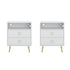 Amelia Modern LED Bedside table with USB and power socket white x 2