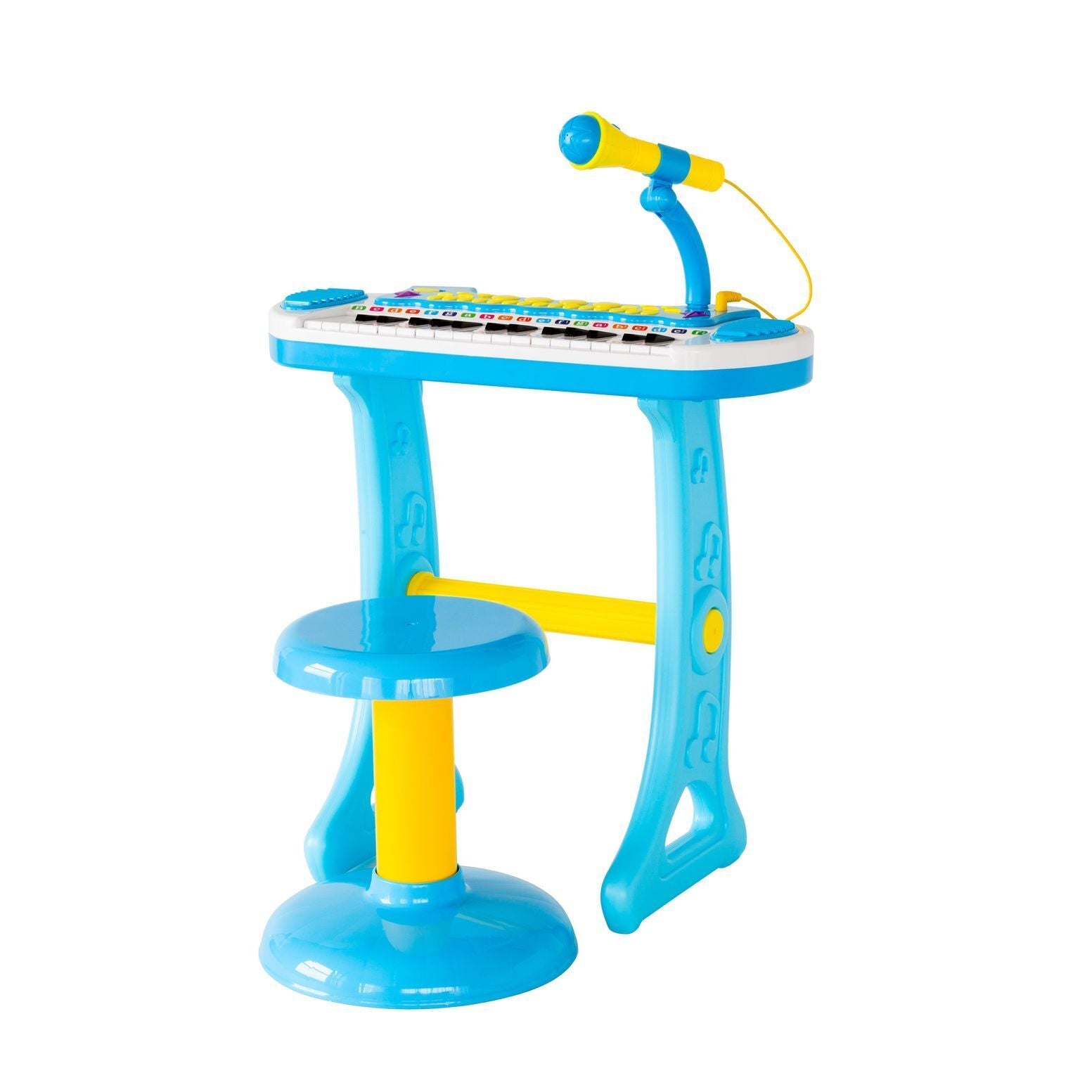 Children's Electronic Keyboard with Stand Blue Musical Instrument Toy