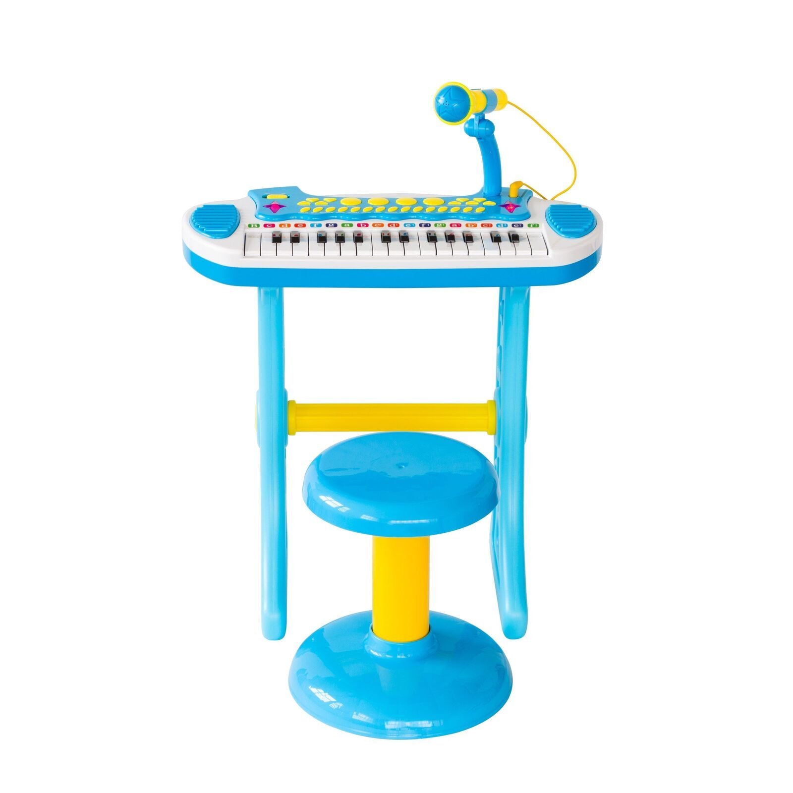 Children's Electronic Keyboard with Stand Blue Musical Instrument Toy