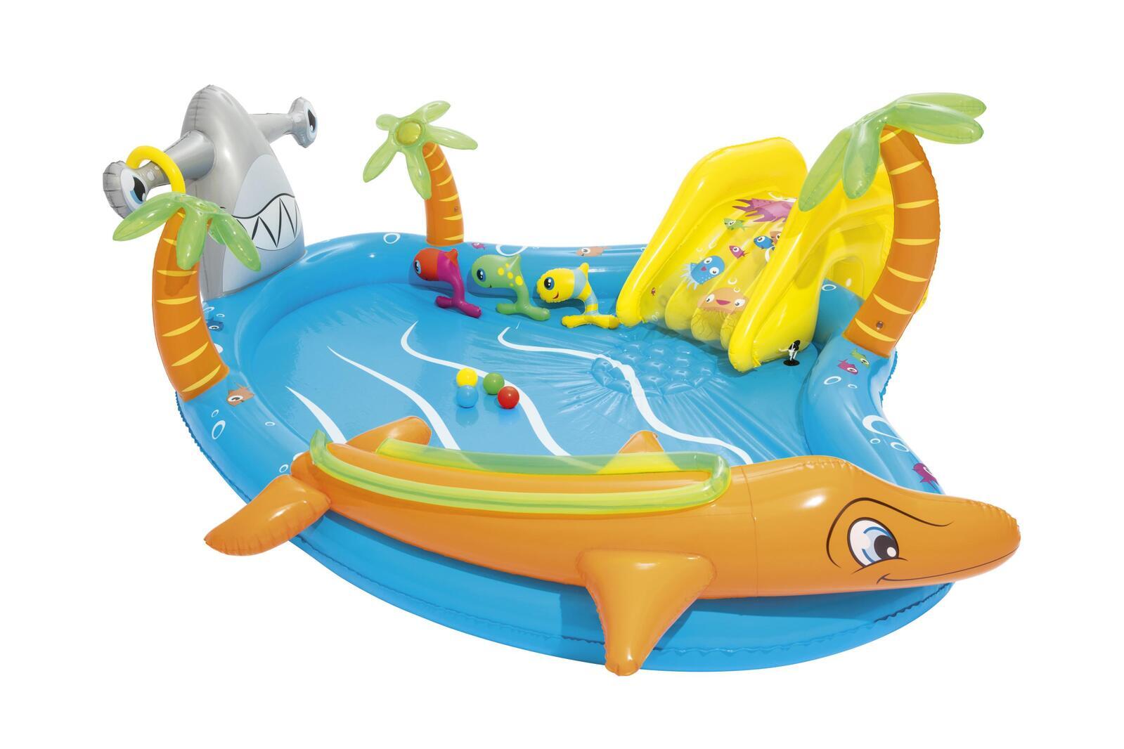 273L Inflatable Sea Life Water Fun Park Pool with Slide - 2.8m x 87cm