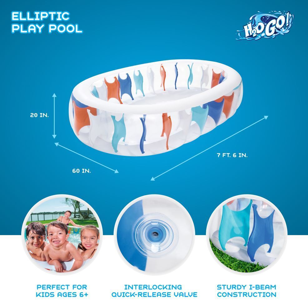 Elliptic Inflatable Play Pool for ages 6+