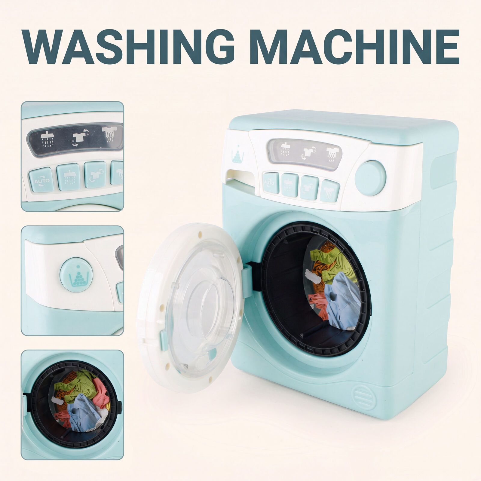 4 Piece Home Appliance Toy Mixer, Washing Machine, Oven & Dishwasher, With Lights & Sound