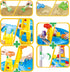 Outdoor Sand and Water Table Toy with Umbrella (28 Pcs Accessories)