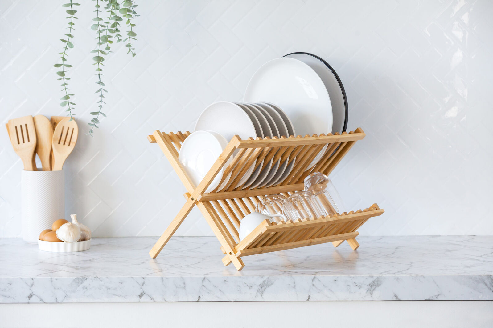 2 Tier Bamboo Dish Rack