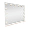 LED Beauty Mirror with 14 Bulbs, Colour Settings, USB A and USB C, White, 50 × 42cm