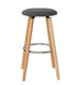 2 Cotton/Steel Modern Padded Barstools (Grey/Wood)