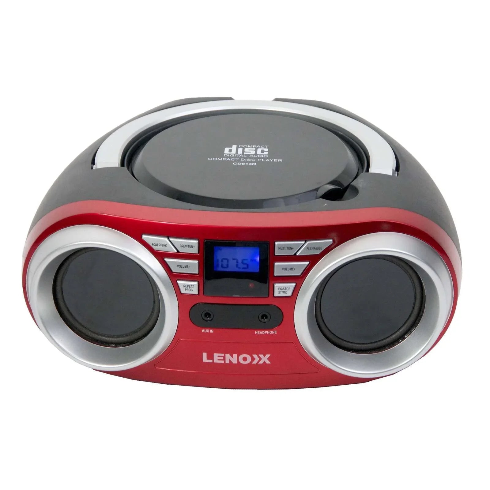 Portable CD Player Red 4W Speaker with FM Radio & AUX In