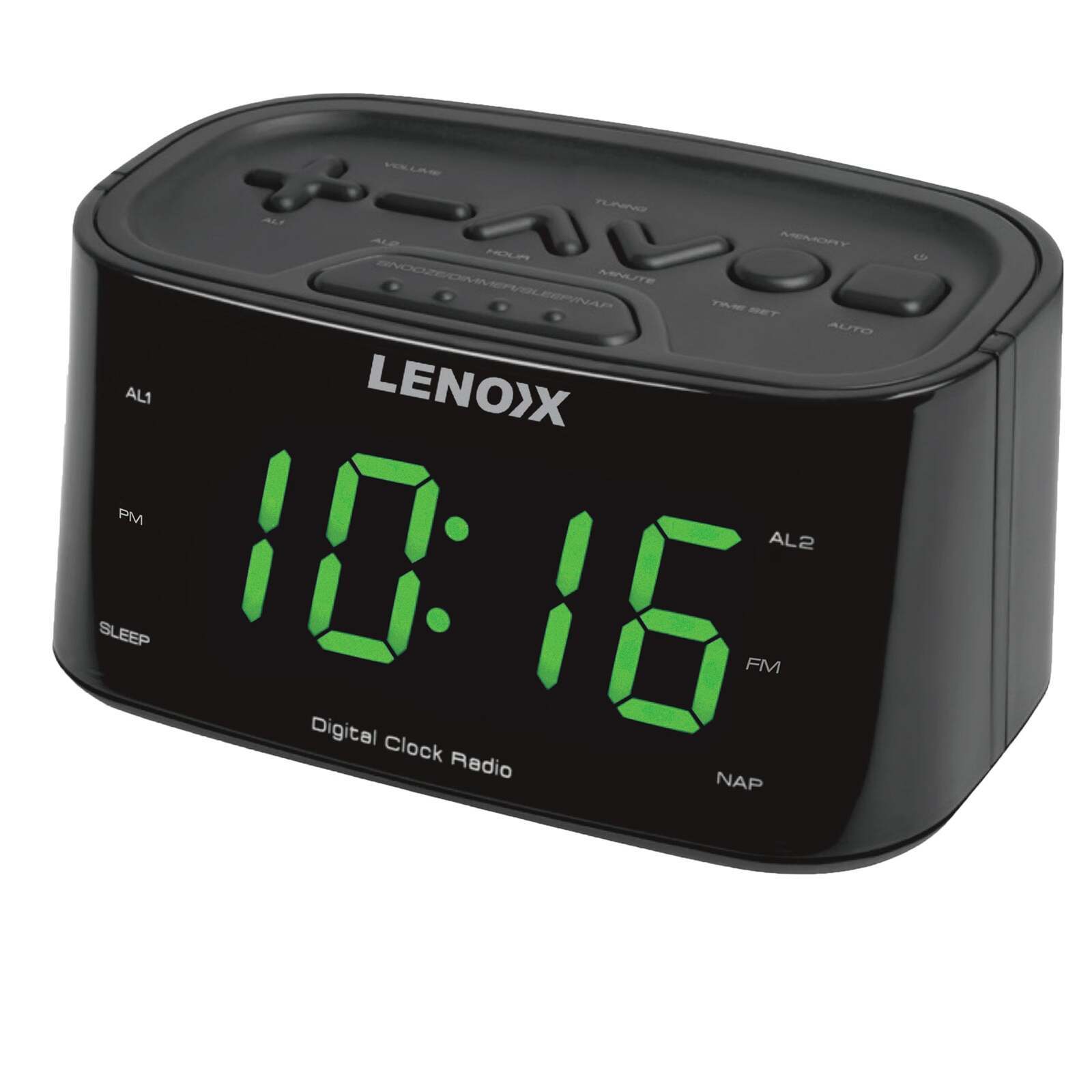 Smartphone-Charging Alarm Clock & FM Radio Black w/ USB Port