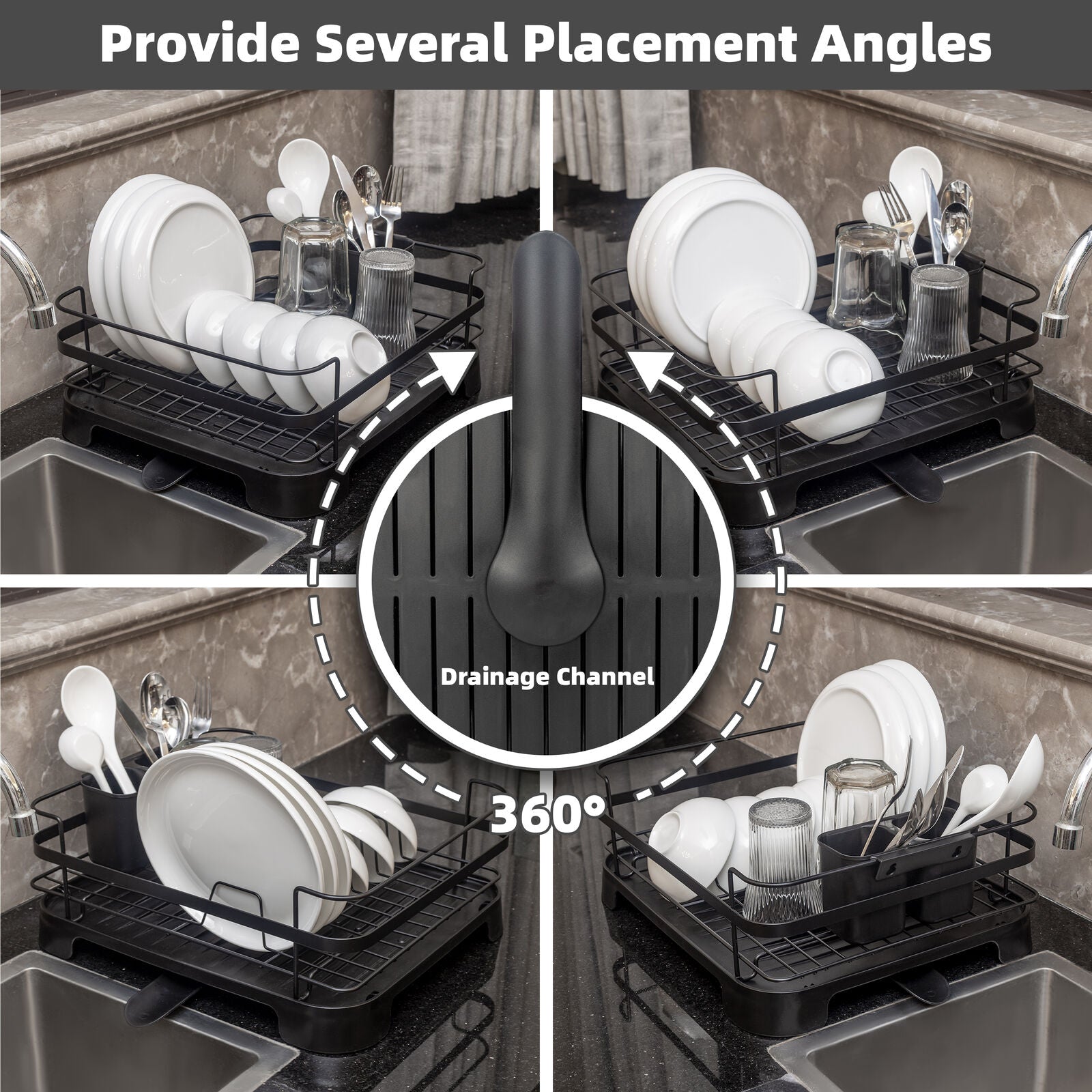 Steel Frame Dish Drying Rack Durable Steel Frame, Removable Utensil Holder, Compact Size for Small Kitchens & Apartments