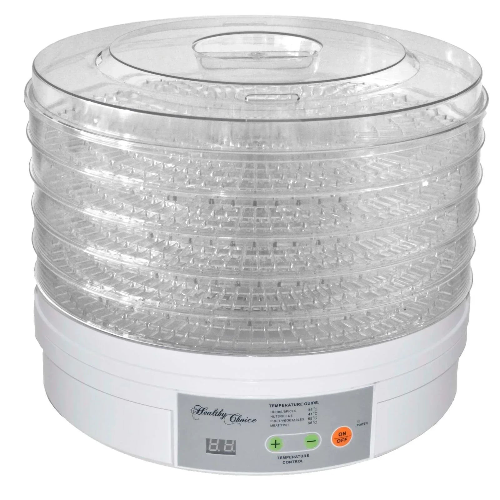Food Dehydrator – 5‑Tray, Expandable to 10, 4 Temp Presets, 300W