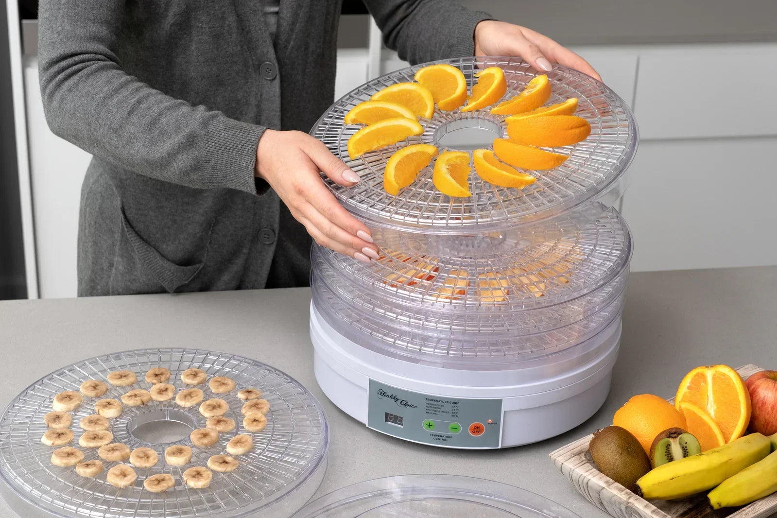 Food Dehydrator – 5‑Tray, Expandable to 10, 4 Temp Presets, 300W