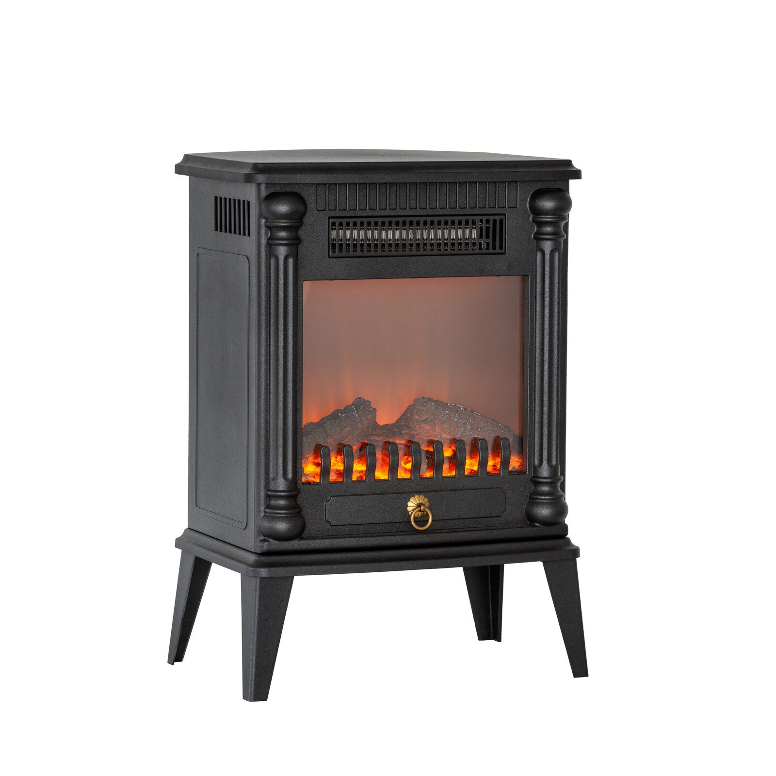 Electric Log Fireplace Heater with Overheat Protection