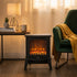 Electric Fireplace Heater – 1000/2000W, Log Flame Display, Freestanding, Black