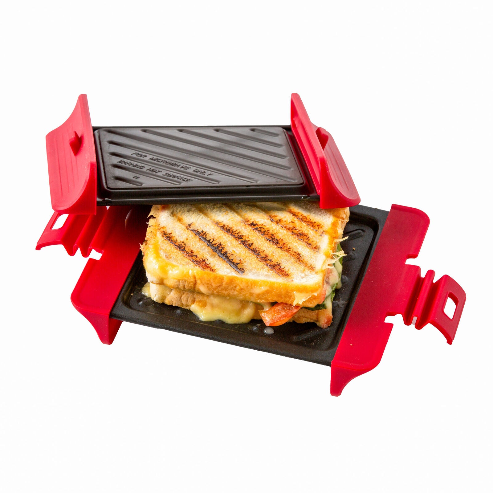 Compact Microwave Sandwich Maker Non-Stick Grill Plates for Quick Meals at Home, Work, or Travel