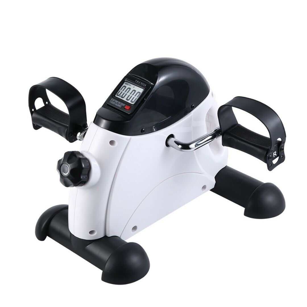Portable Pedal Exerciser w/ LCD Monitor Tracking Black & White