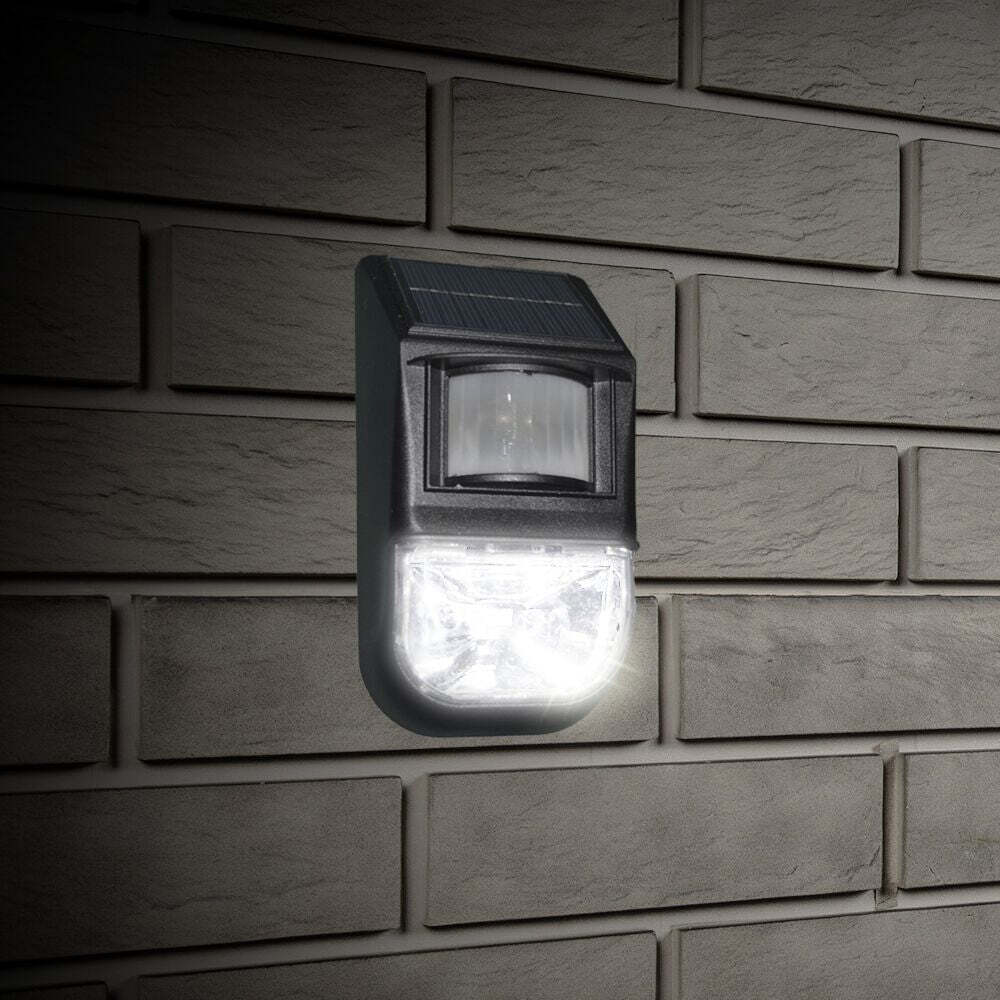 Solar-Powered Motion Sensor Light 2-Piece, Detects Motion, Rechargeable