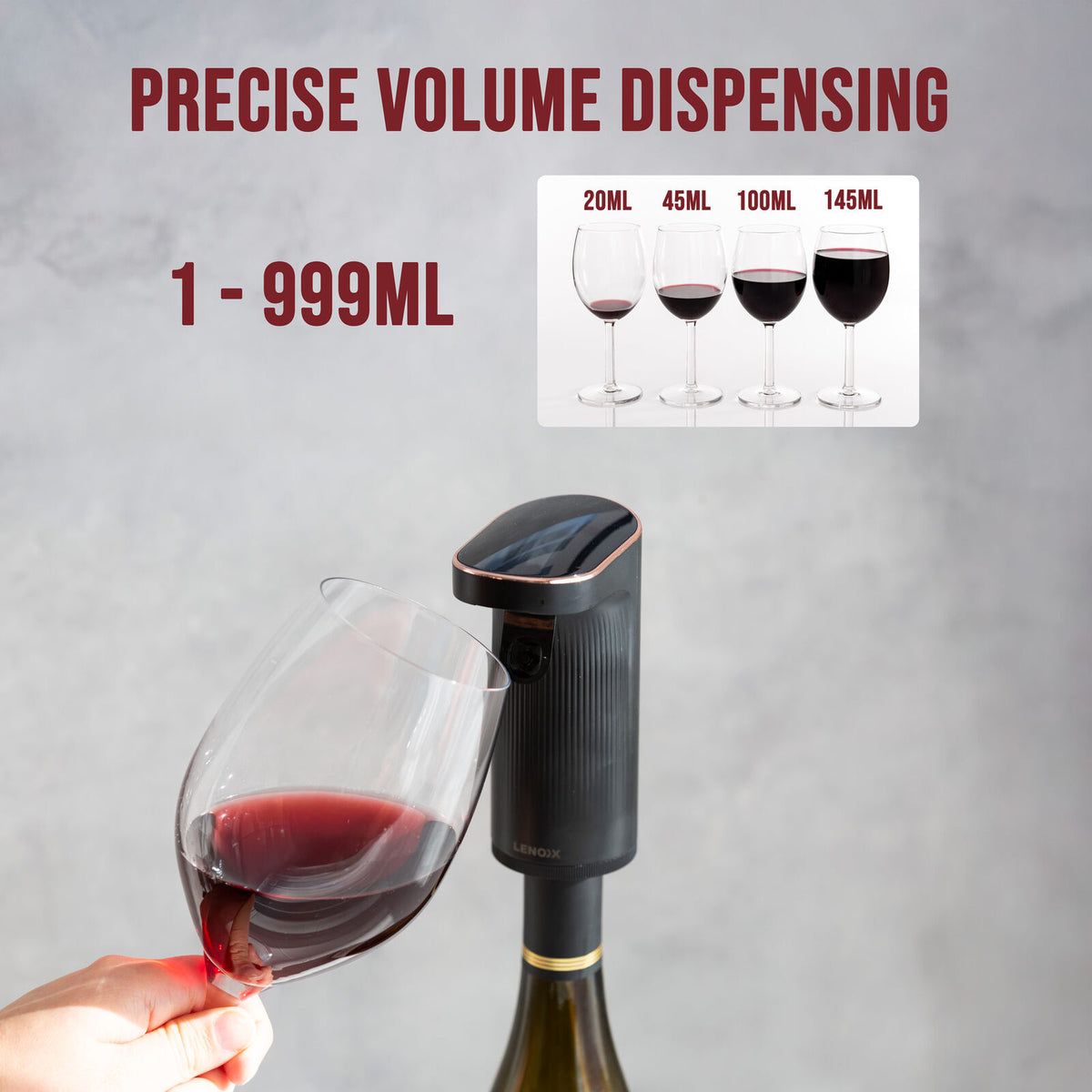 Instant Wine Aerator and Dispenser with Digital Display, USB-C Port