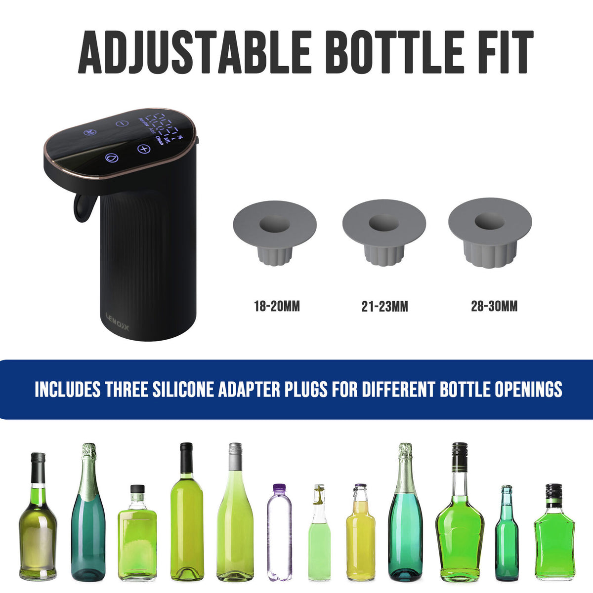 Instant Wine Aerator and Dispenser with Digital Display, USB-C Port