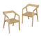 Kyoto Solid Oak Arm Chair - Set of 2 (Natural)