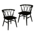 Sierra Cross Back Oak Chair - Set of 2 (Black)