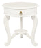 Round Cabriole Leg 1 Drawer Lamp Table (White)