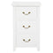 Tasmania White 3-Drawer Lamp Table, Solid Mahogany, Brass Handles, 18kg