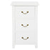 Tasmania White 3-Drawer Lamp Table, Solid Mahogany, Brass Handles, 18kg