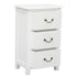Tasmania White 3-Drawer Lamp Table, Solid Mahogany, Brass Handles, 18kg