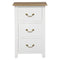 Tasmania 3 Drawer Lamp Table, Mahogany Timber, White Caramel, 18kg, No Assembly