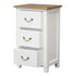 Tasmania 3 Drawer Lamp Table, Mahogany Timber, White Caramel, 18kg, No Assembly