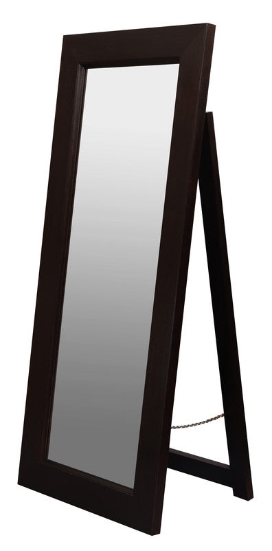 To Solid Mahogany Timber Standing Mirror (Chocolate)