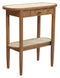 Kelly Hall Table – Almond, Solid Timber, 1 Drawer + Rattan Shelf