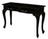 Queen Ann 2-Drawer Sofa Table in Chocolate, Curved Cabriole Legs, 19kg