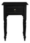 Milly Turn Leg 1 Drawer Side Table  (Black)